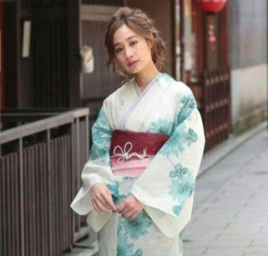 ◆最高級【綿絽浴衣】青菊花の白生成地古典涼しゆかた◆着物としても着用可◆