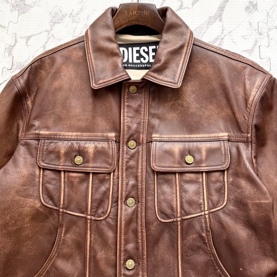 DIESEL L-RILEY GIACCA ヴィンテージ加工 レザージャケット