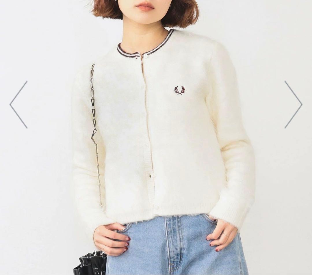 トップス FRED PERRY Fluffy Crewneck Knit Cardigan
