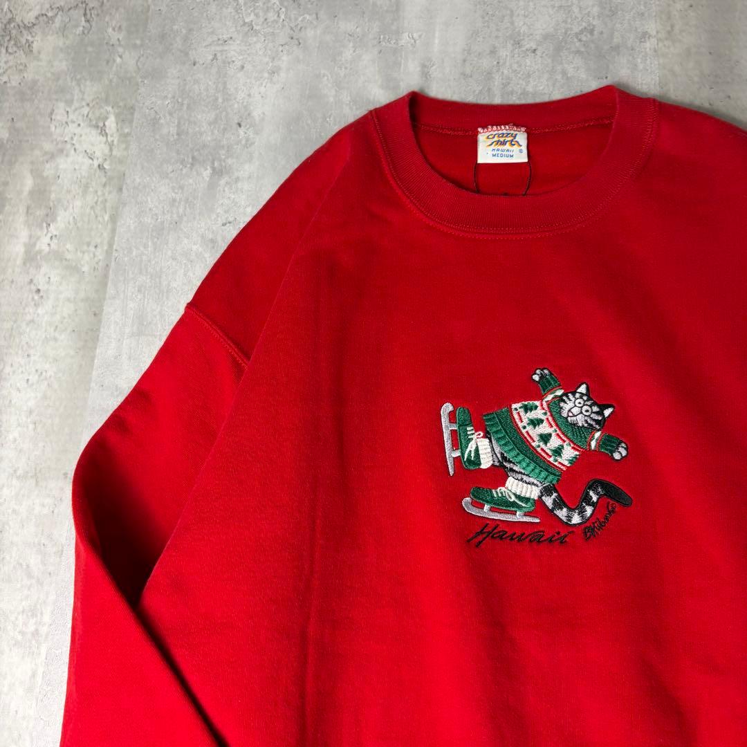 USA製 CRAZY SHIRTS 刺繍 クリバンキャット スケート スウェット