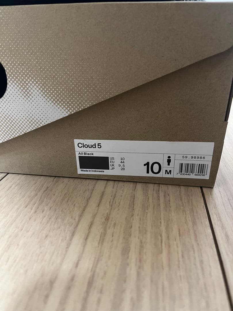 on cloud5 ブラック28cm