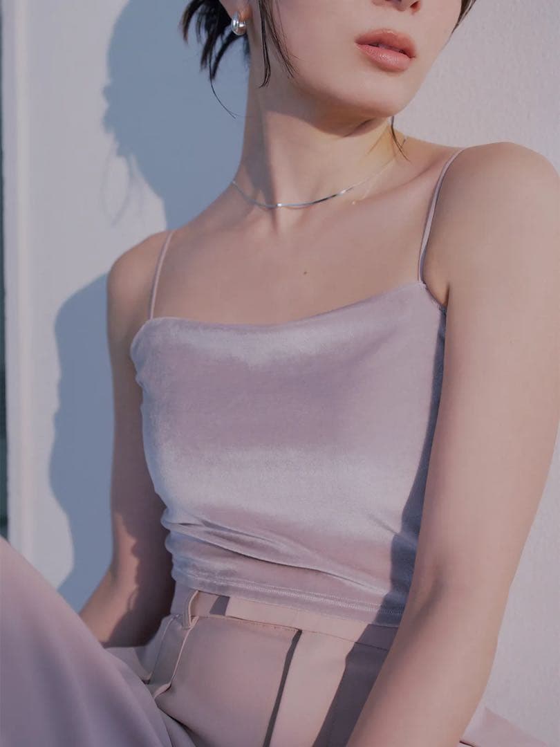 【新品】OURWACOAL×anuansカップインベロアショートキャミソール