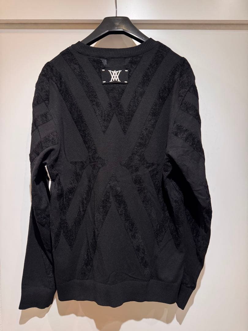 美USED ANEW GOLF メンズ ロゴ起毛デザインニット アニューゴルフ