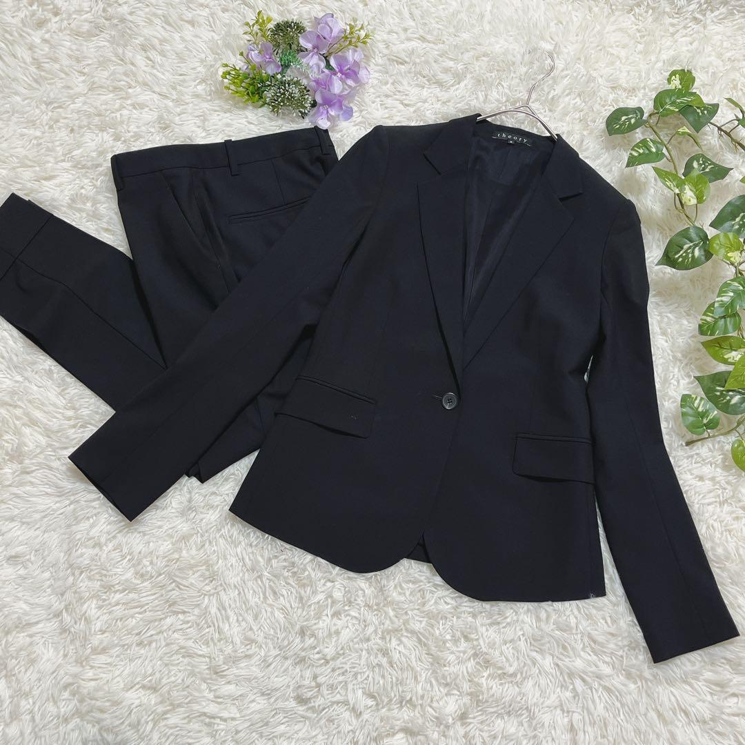 極美品✨theoryセオリー ブラックスーツセットアップ 2 M 通勤フォーマル
