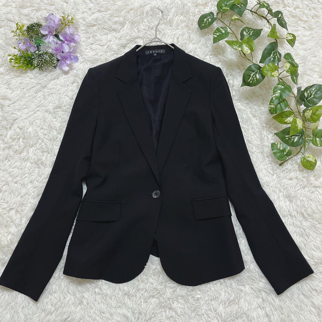 極美品✨theoryセオリー ブラックスーツセットアップ 2 M 通勤フォーマル
