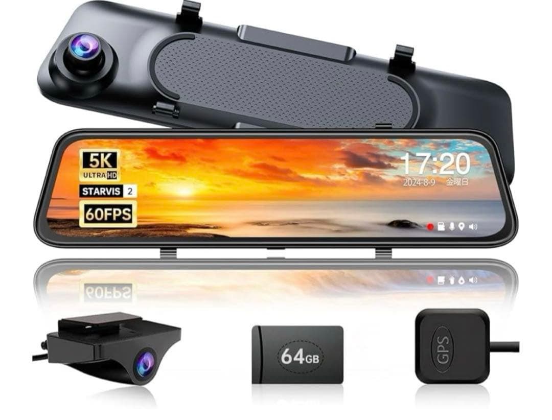 11042 JADO最新ドライブレコーダーミラー型 5K解像度