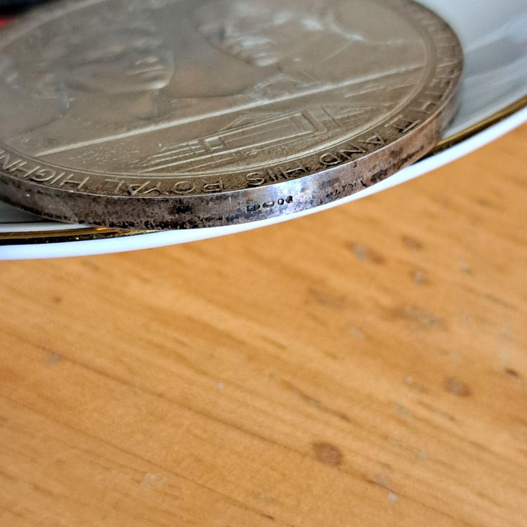 天皇陛下英国訪問記念メダル　品位SV925　62g　　英国政府品質保証