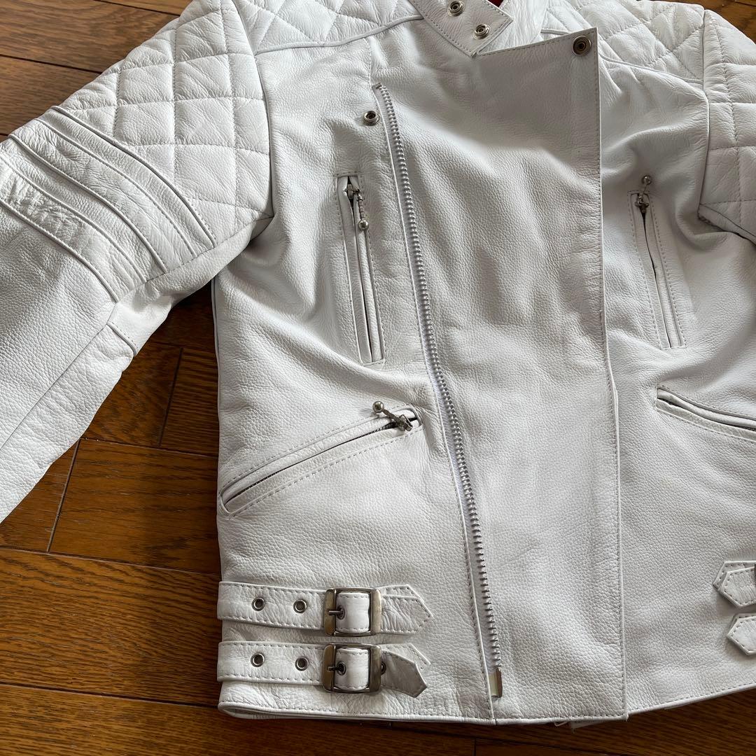 HORＮ WORKS ホワイトライダースジャケット Sサイズ