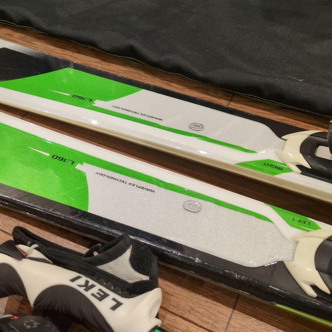 elan AMPHIBIO 10 160cmスキー LEKIストック、カバー付