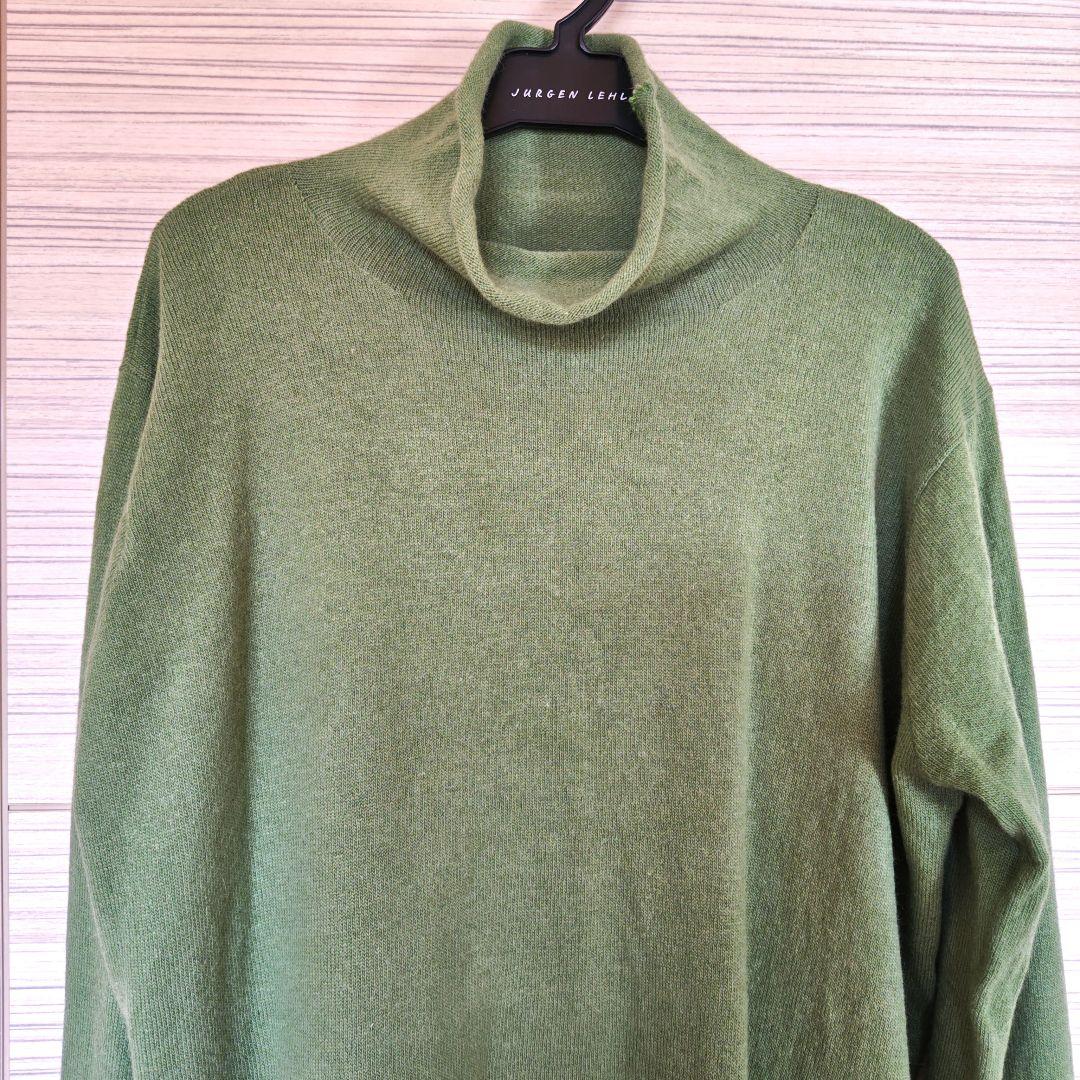 ヨーガンレール　グリーン　プルオーバーニット　ゆったり　アンゴラ混　ババグーリ