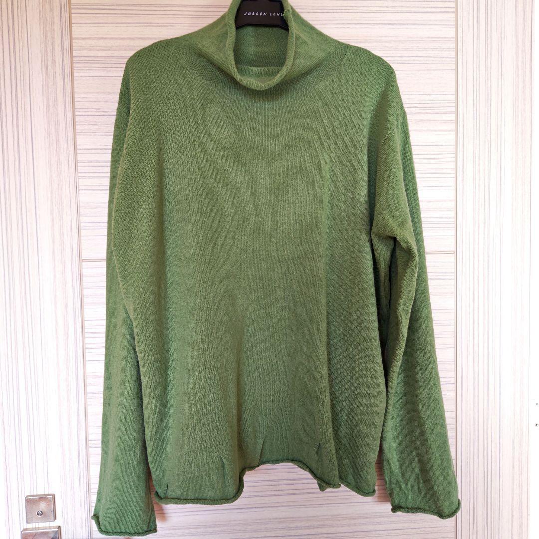 ヨーガンレール　グリーン　プルオーバーニット　ゆったり　アンゴラ混　ババグーリ