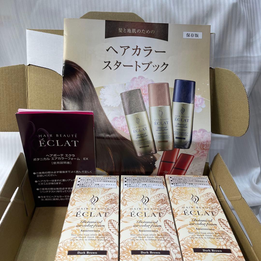 ヘアボーテ　エクラボタニカルヘアカラーフォームEXダークブラウン3本
