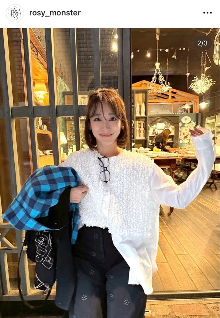 新品rosy monsterケールフリルシャツ白