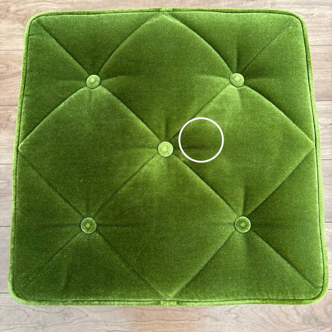 カリモク60 オットマン　椅子　イス　いす　レトロ　グリーン