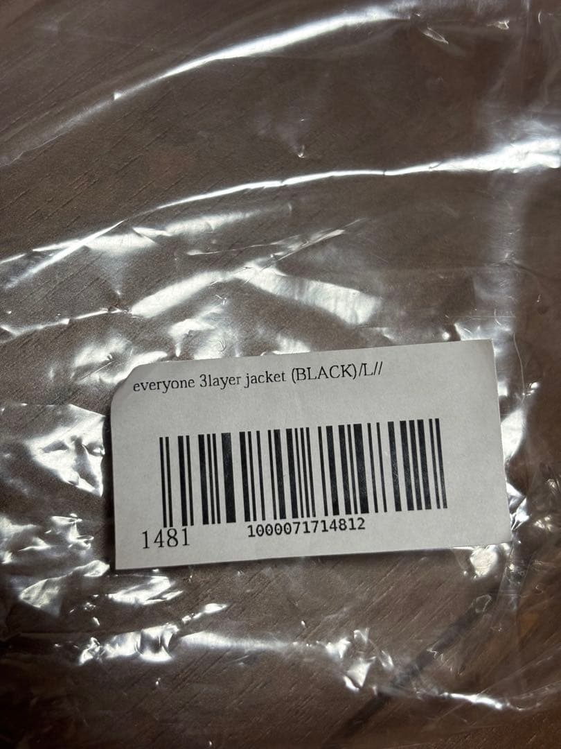 everyone 3layer shell jacket BLACK Lサイズ