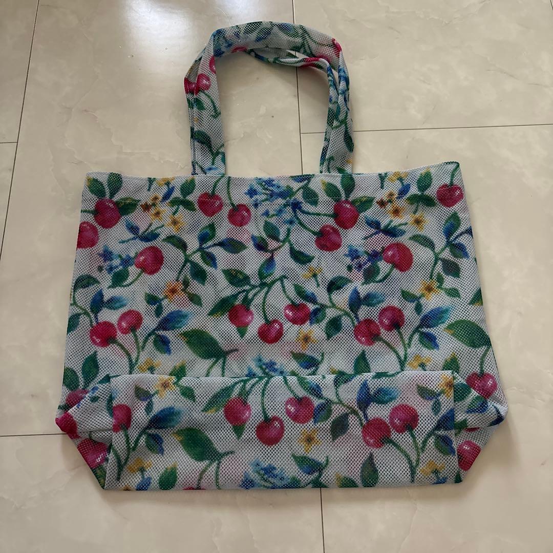 未使用　フェイラー　チェリープリント メッシュエコバッグ
