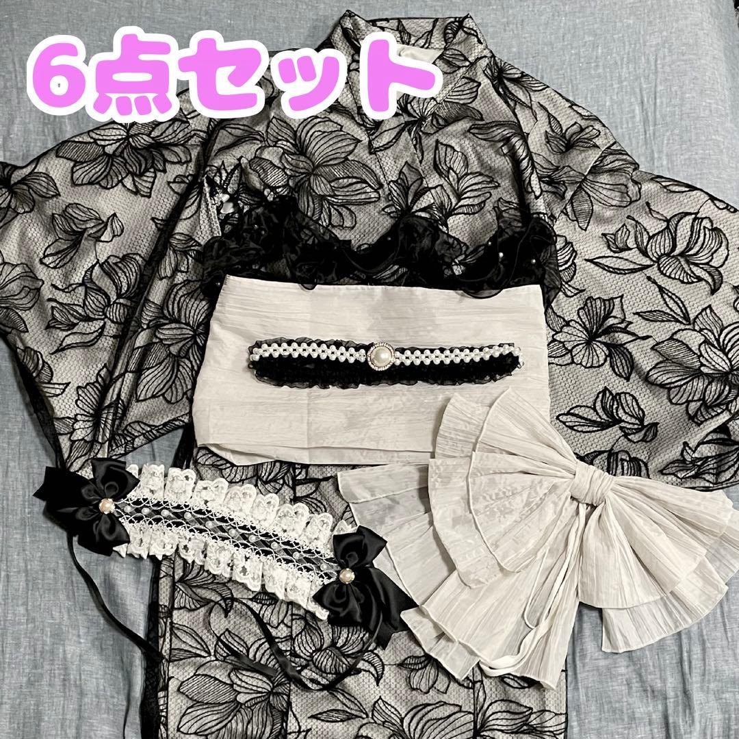 GRL 2Wayチュール花柄セパレート浴衣 tu1512 帯飾り レース