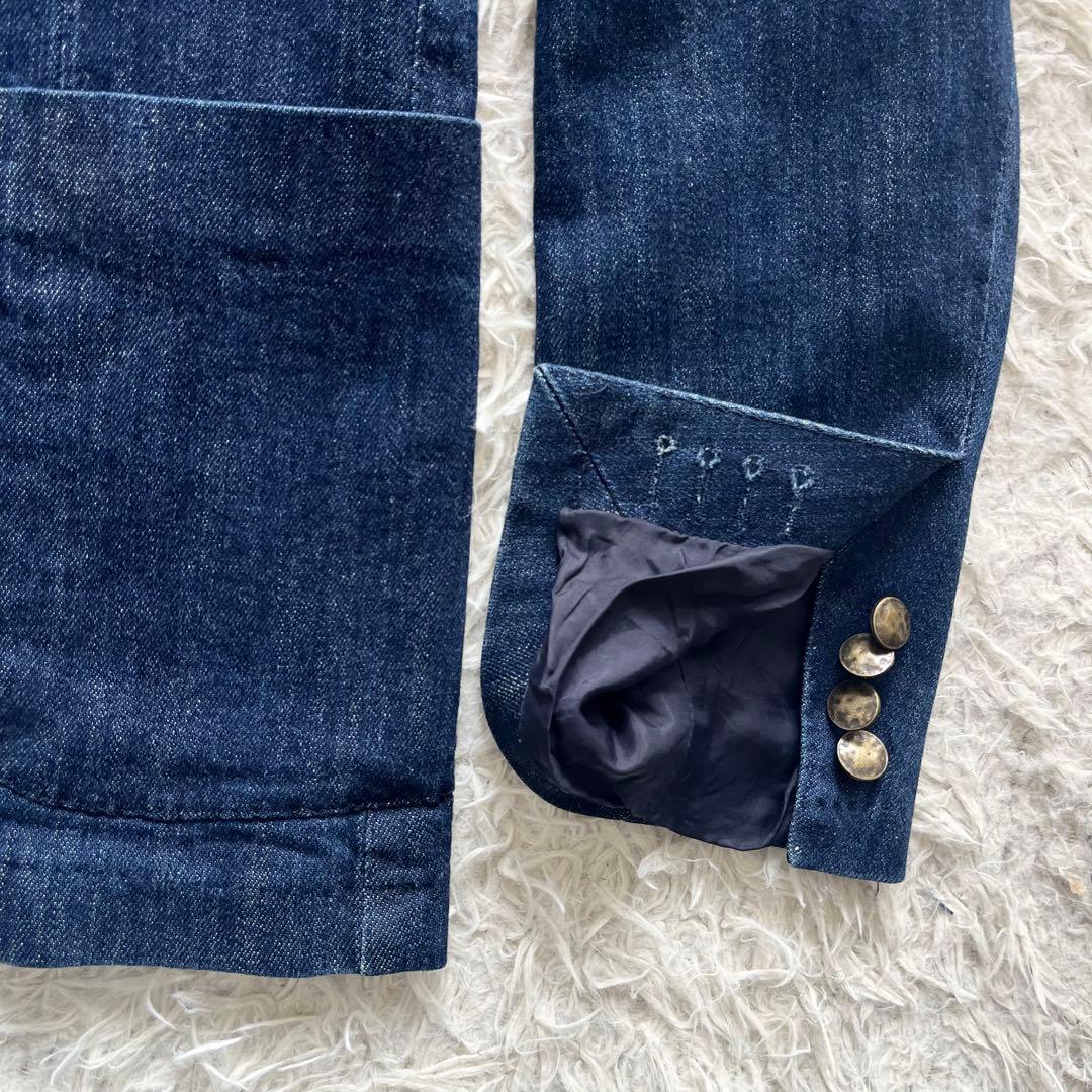 <美品>TAGLIATORE デニム インディゴ ダブル ジャケット サイズ44