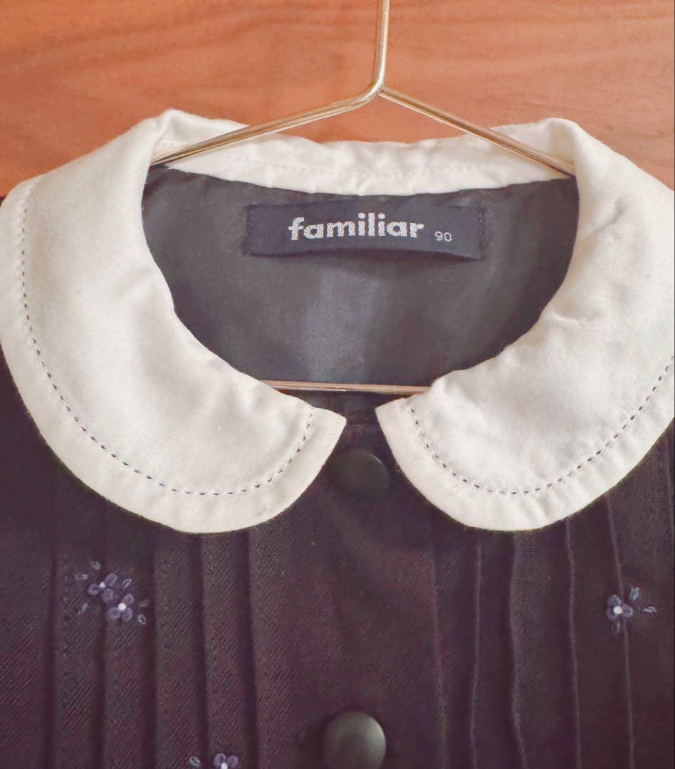 Familiar ファミリア襟付きワンピース　90cm ネイビー　お受験