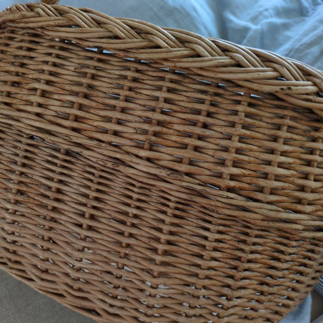 フランス　アンティーク　大きめ　パニエ　バスケット　籠　ブロカント雅姫