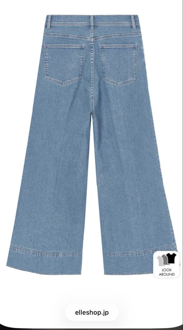【ANAYI】ストレッチデニムワイドパンツ34サイズ　（手洗い可）