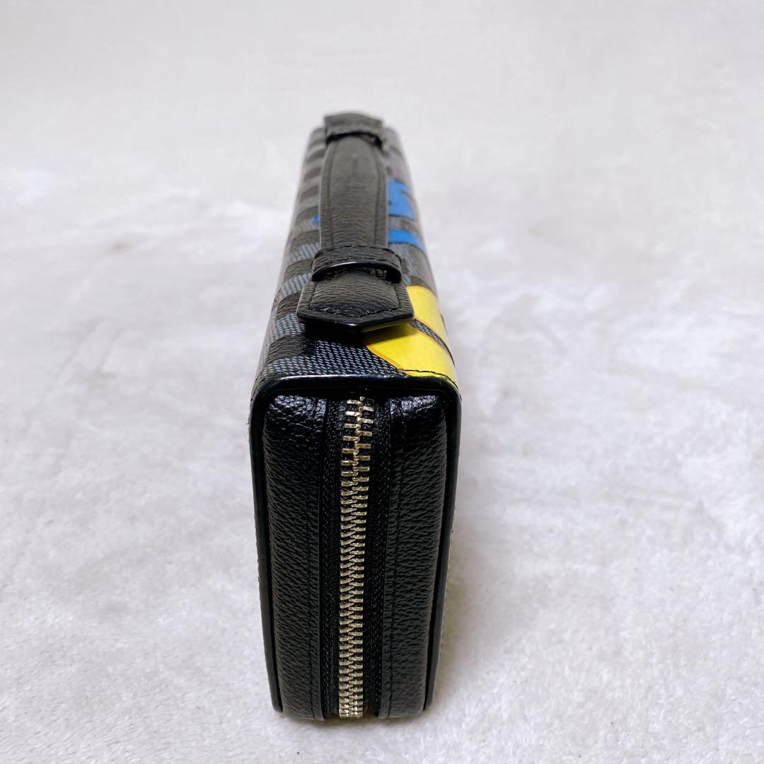 美品　カステルバジャック　オーガナイザー　長財布　ラウンドジップ　ブラック　総柄