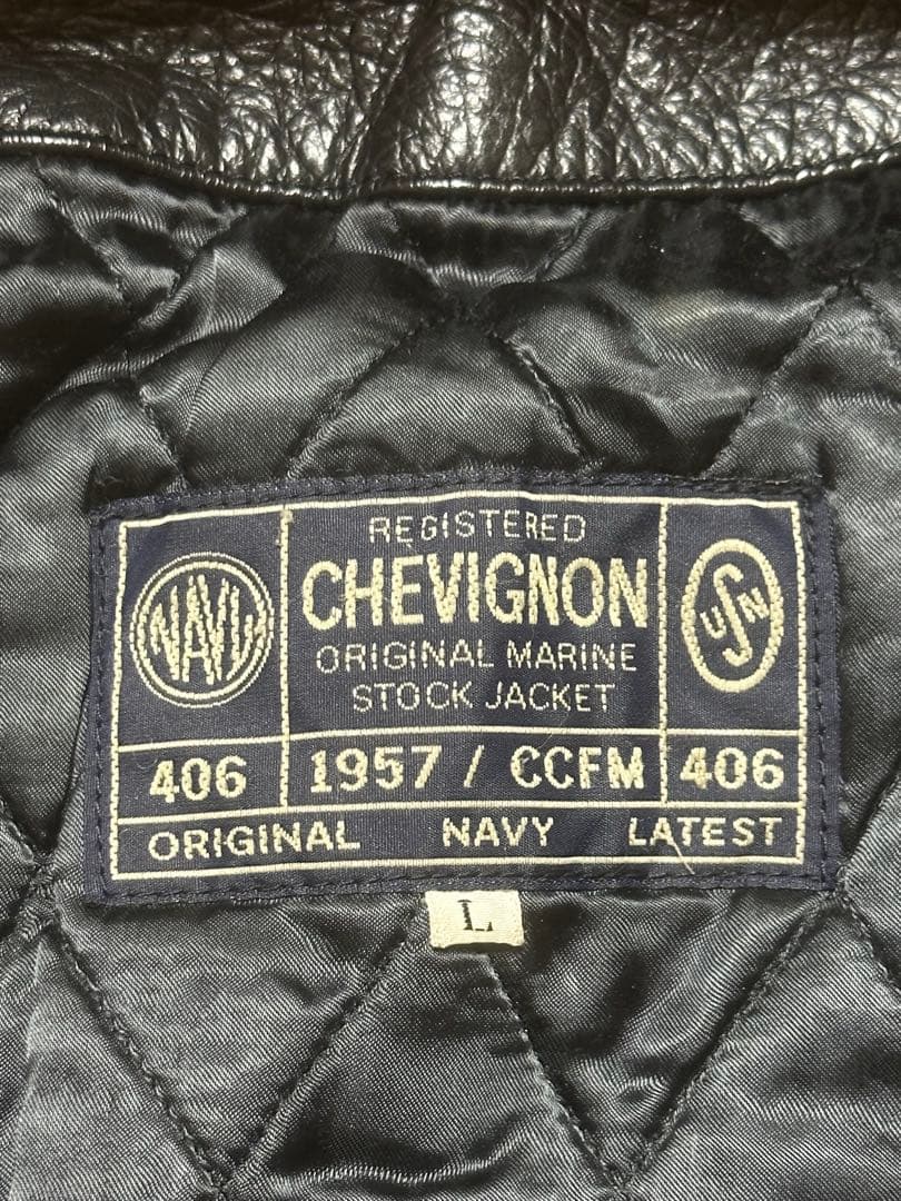 chevignon シェビニオン シングル レザージャケット L BLK