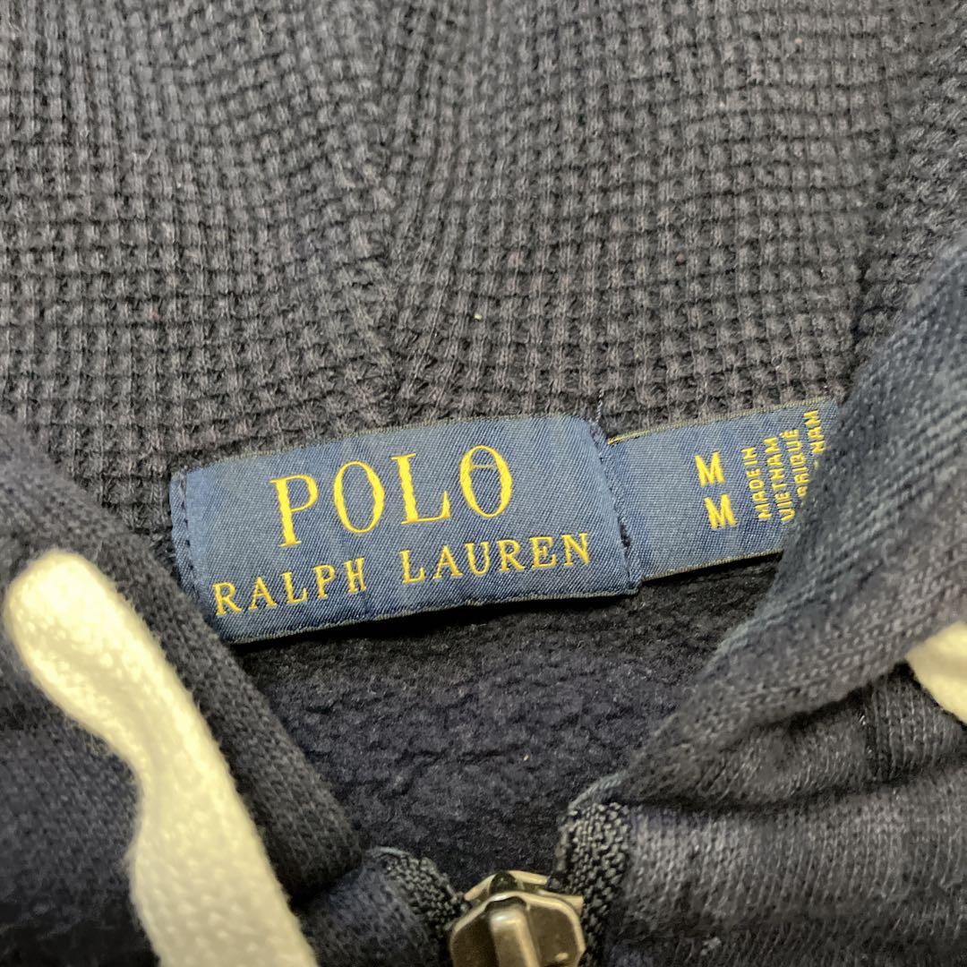 POLO ポロ ラルフローレン ポニー刺繍 ジップアップパーカー ネイビー L