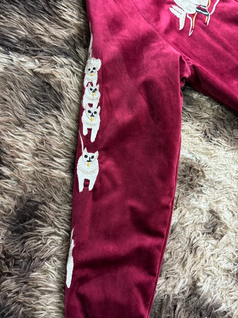 アラスカ刺繍スカジャン バーガンディ