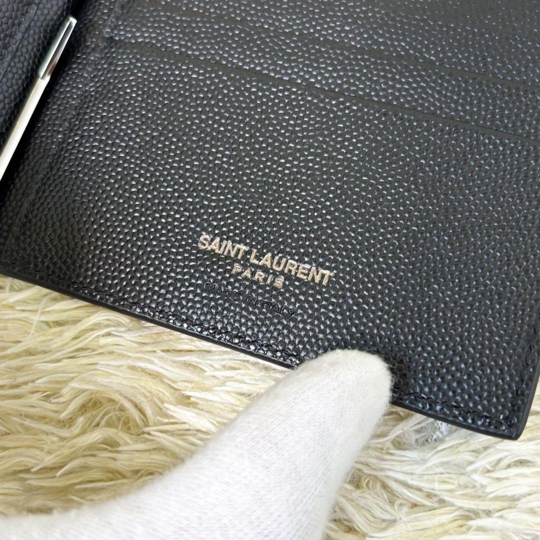 【未使用】サンローラン マネークリップ キャビアスキン YSL カサンドラ