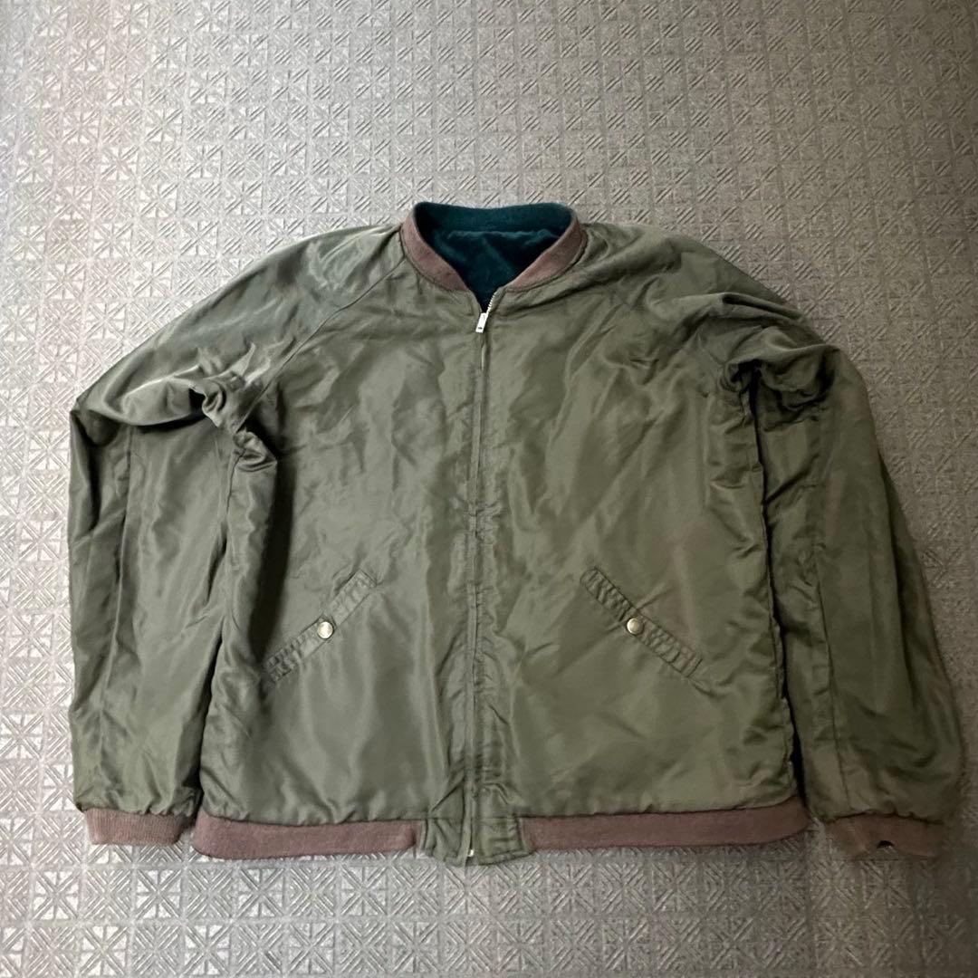 別珍 ベロア 刺繍 短丈 スカジャン リバーシブルMA-1 鷹 龍 90's