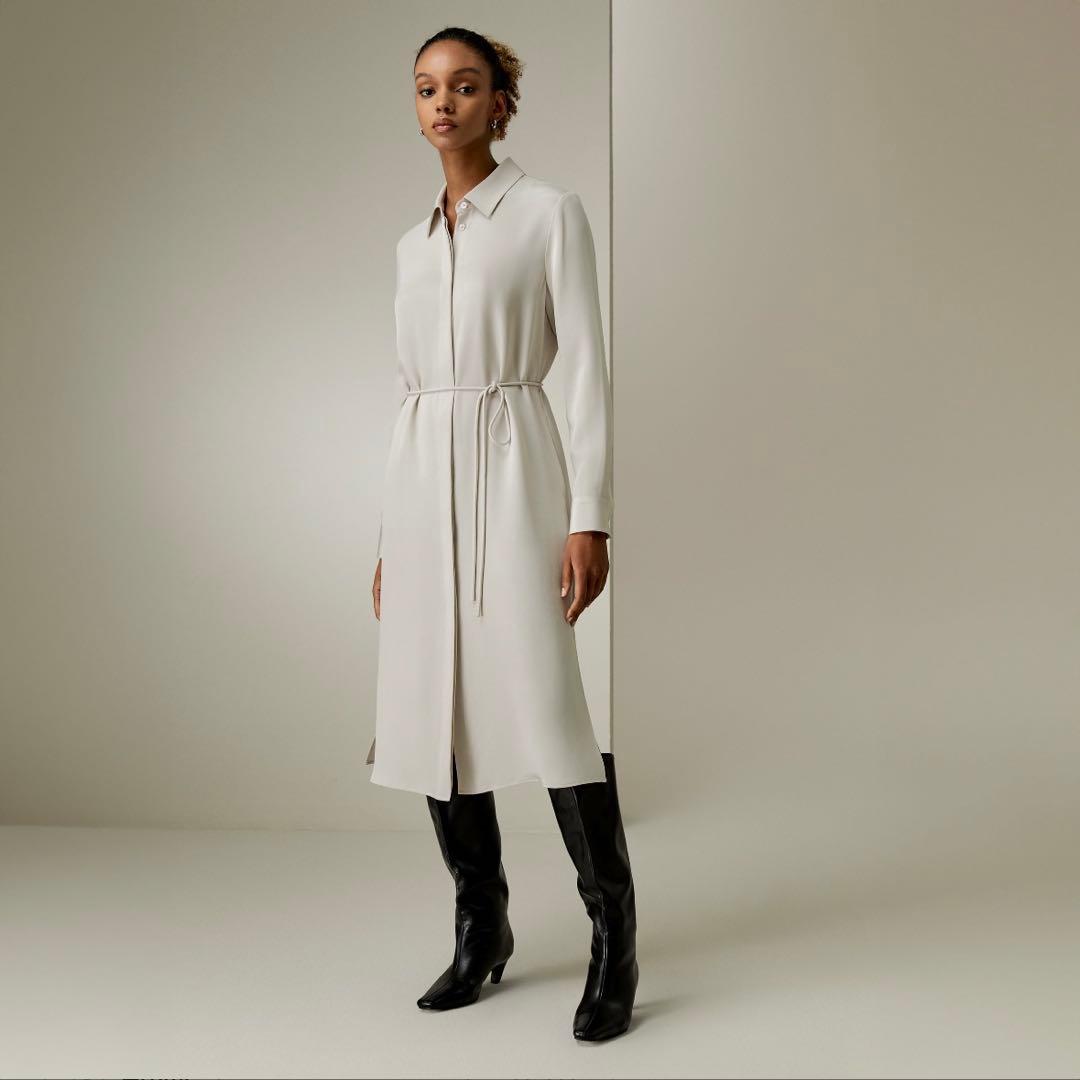 リリーシルク 30匁 ロープ シルク シャツワンピース