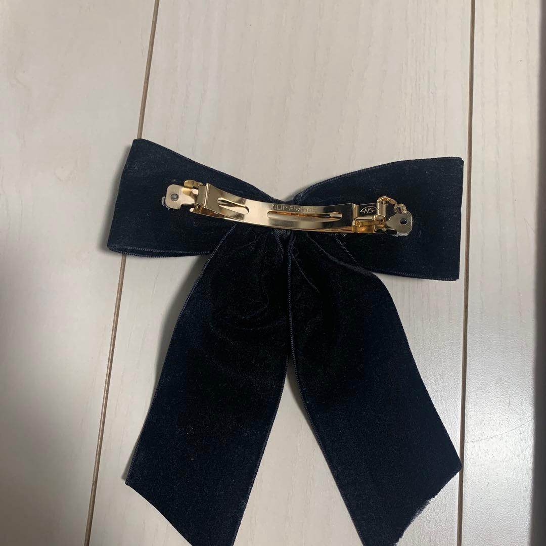 A*様 PRADA ブラック リボンヘアピン