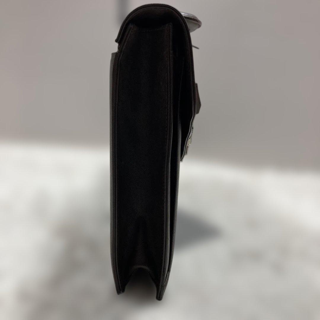 美品 バーバリー ダレスバッグ A4可 鍵付き サフィアーノレザー本革 濃茶