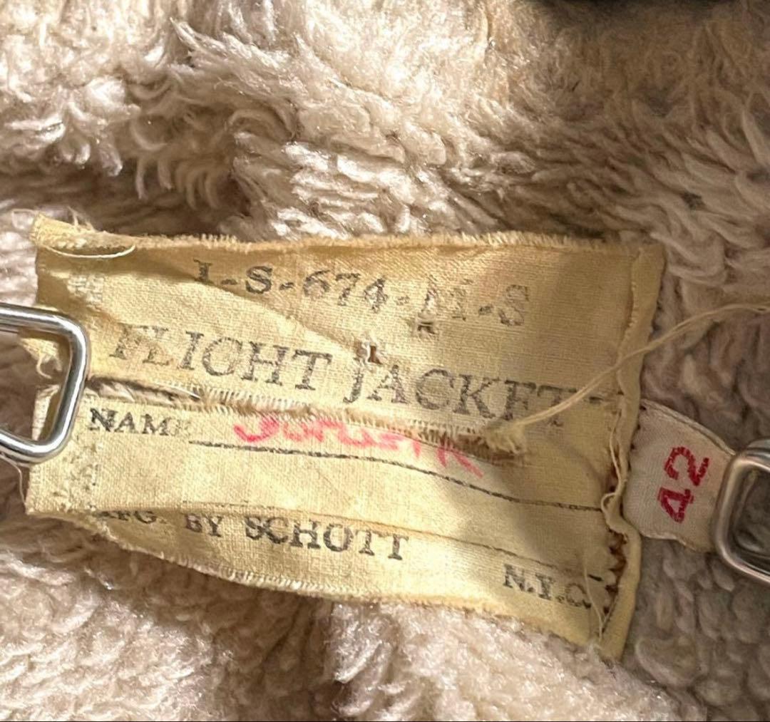 状態良好　SCHOTT　フライトジャケット　TYPE G-1　サイズ42　タロン