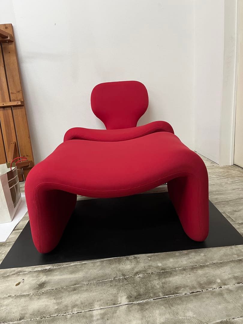 流線型赤い椅子ジンチェアーオットマンのみ