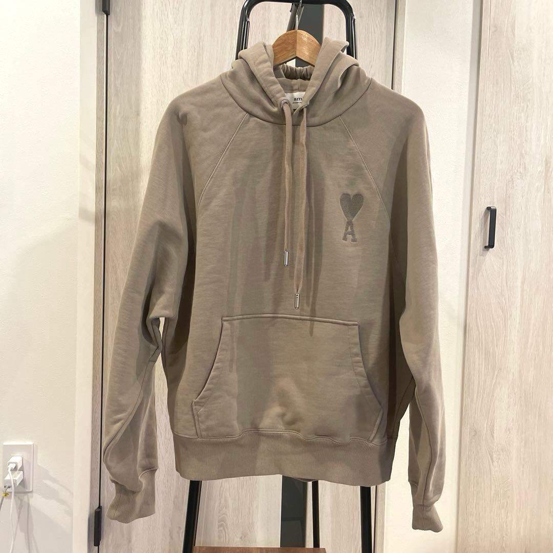 ami paris アミパリ ベージュ フードパーカー オーバーサイズ メンズ