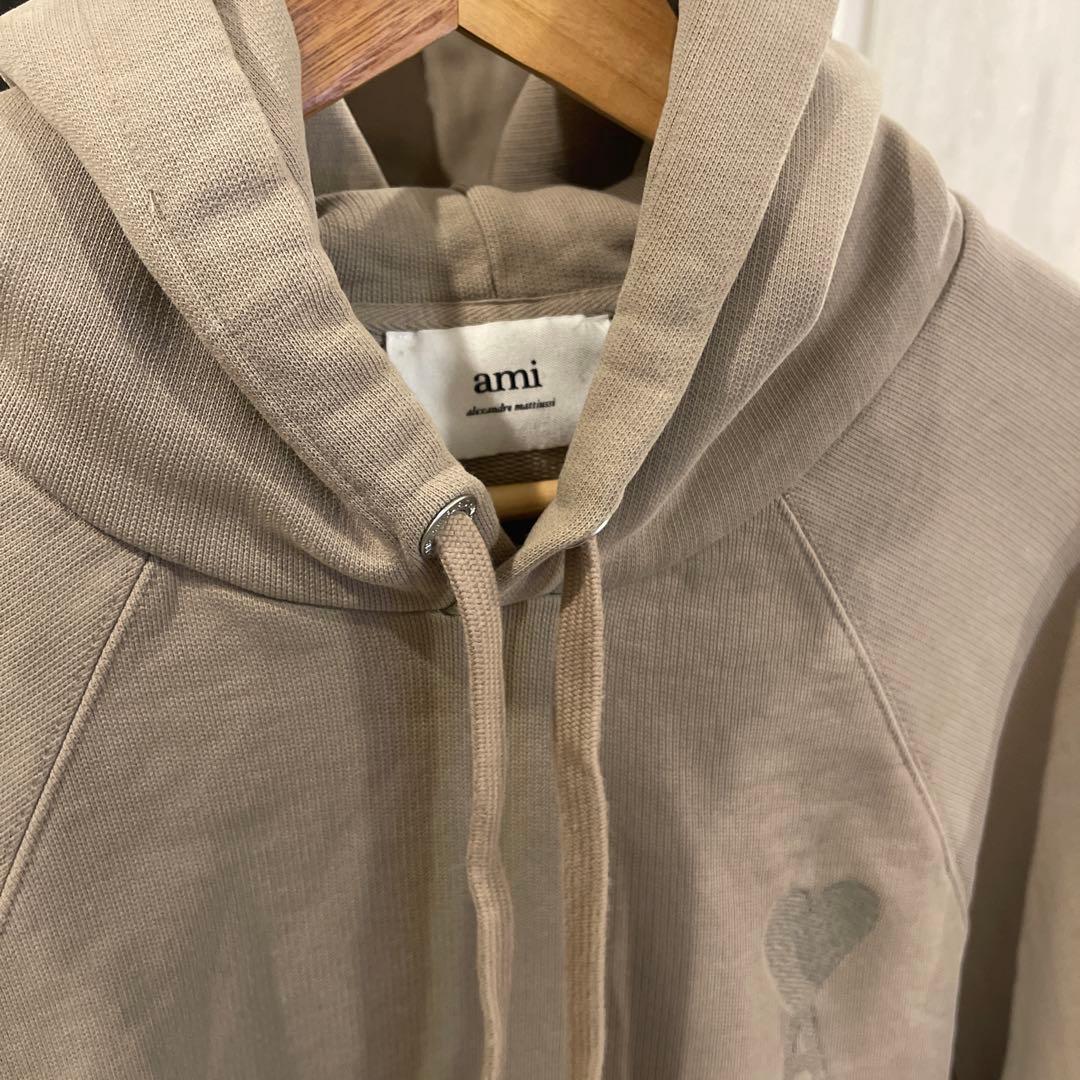 ami paris アミパリ ベージュ フードパーカー オーバーサイズ メンズ
