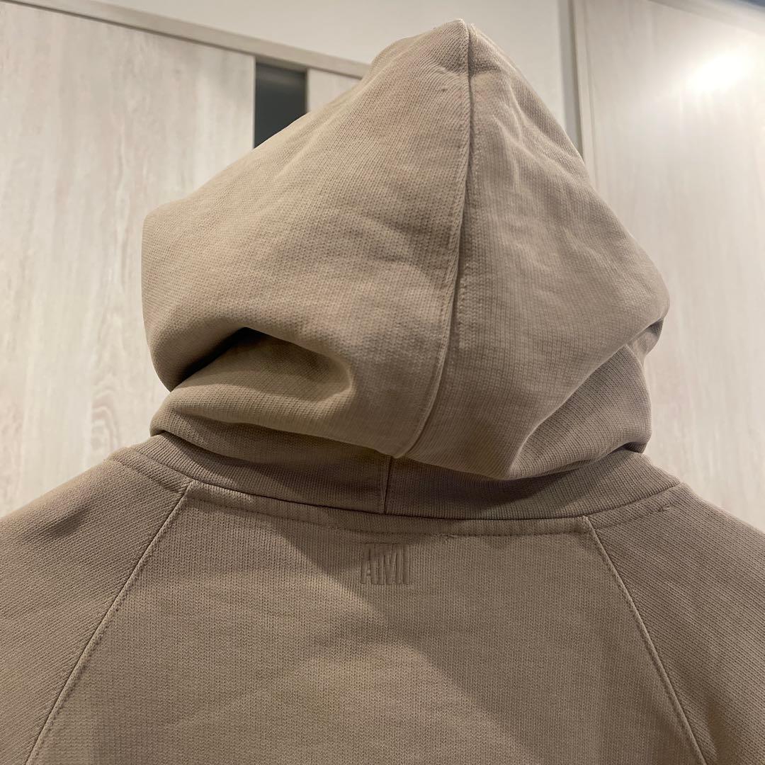 ami paris アミパリ ベージュ フードパーカー オーバーサイズ メンズ