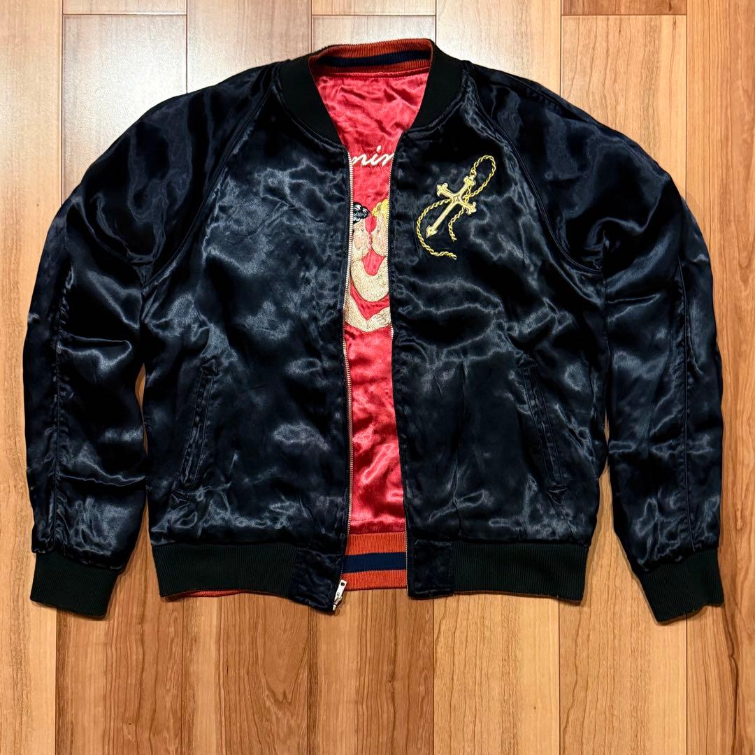 超美品希少サイズ42！ドゥニーム リバーシブルスカジャン 天使/悪魔 レーヨン