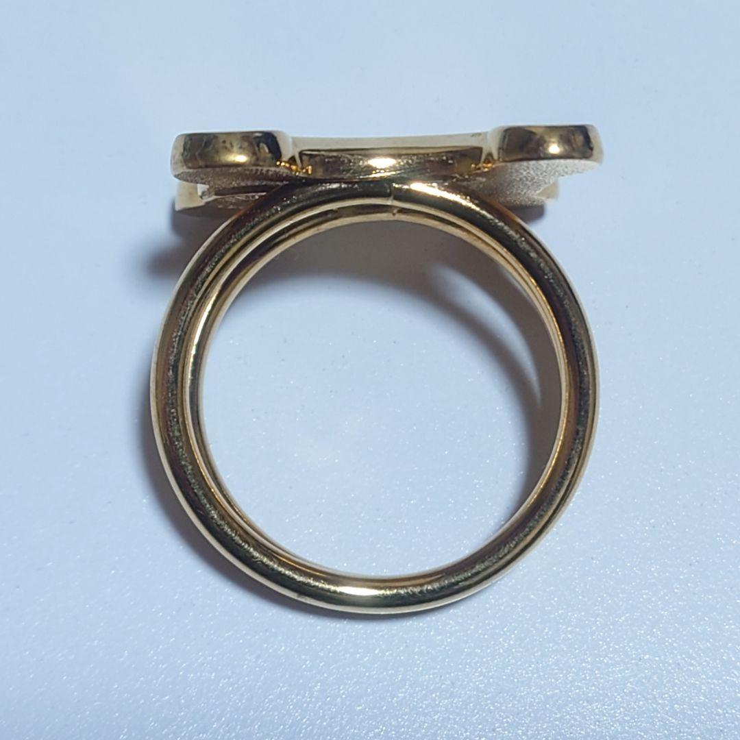 極美品 セリーヌ スカーフリング トリオンフ ゴールド HH1