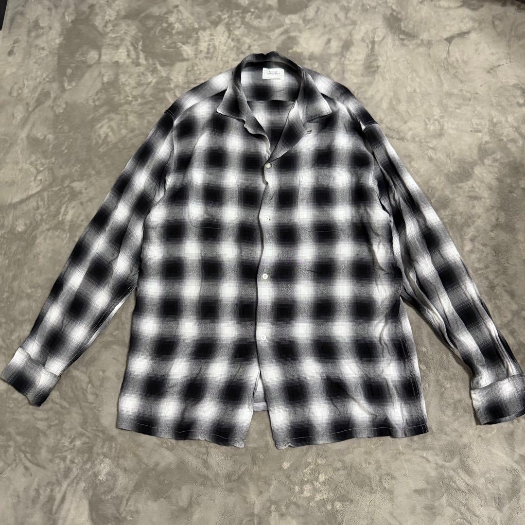 TOWNCRAFT 60s 復刻 オンブレチェックオープンカラーシャツ レーヨン