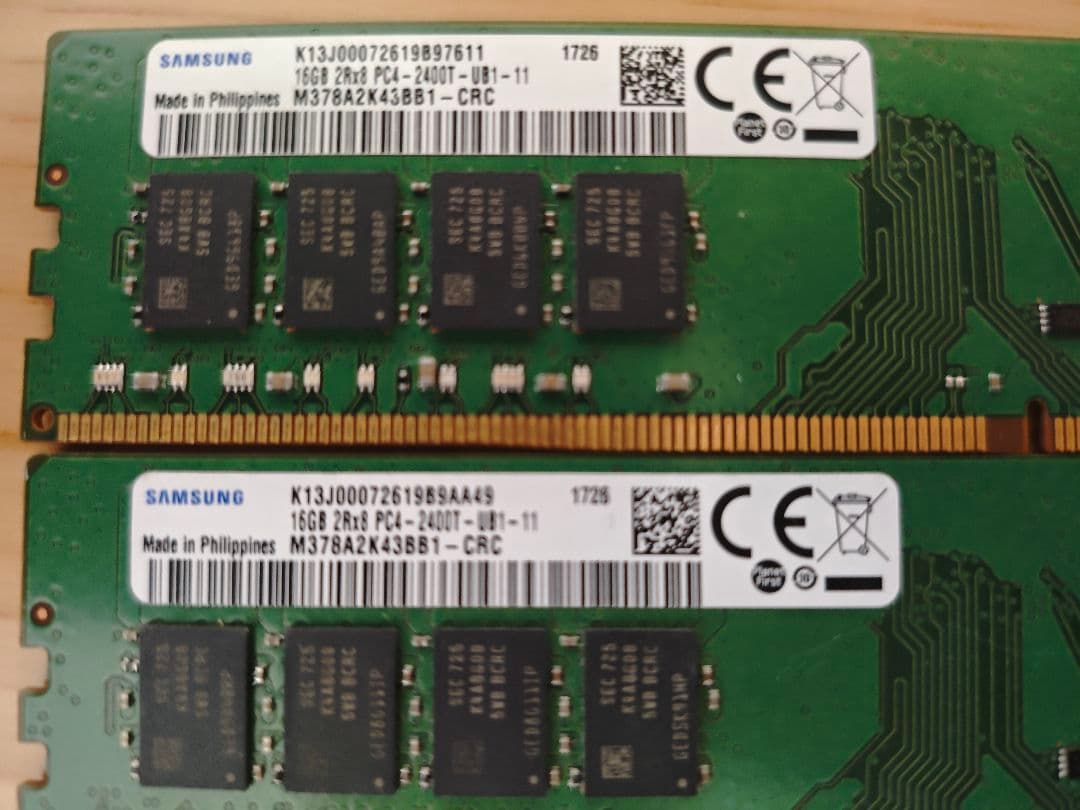 SAMSUNG DDR4 16G×4個　合計64G 動作確認　デスクトップ用