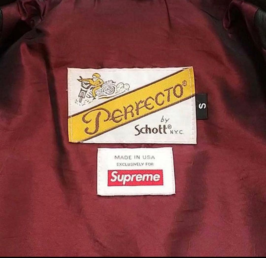 Supreme×Schott ダブルライダースジャケット s