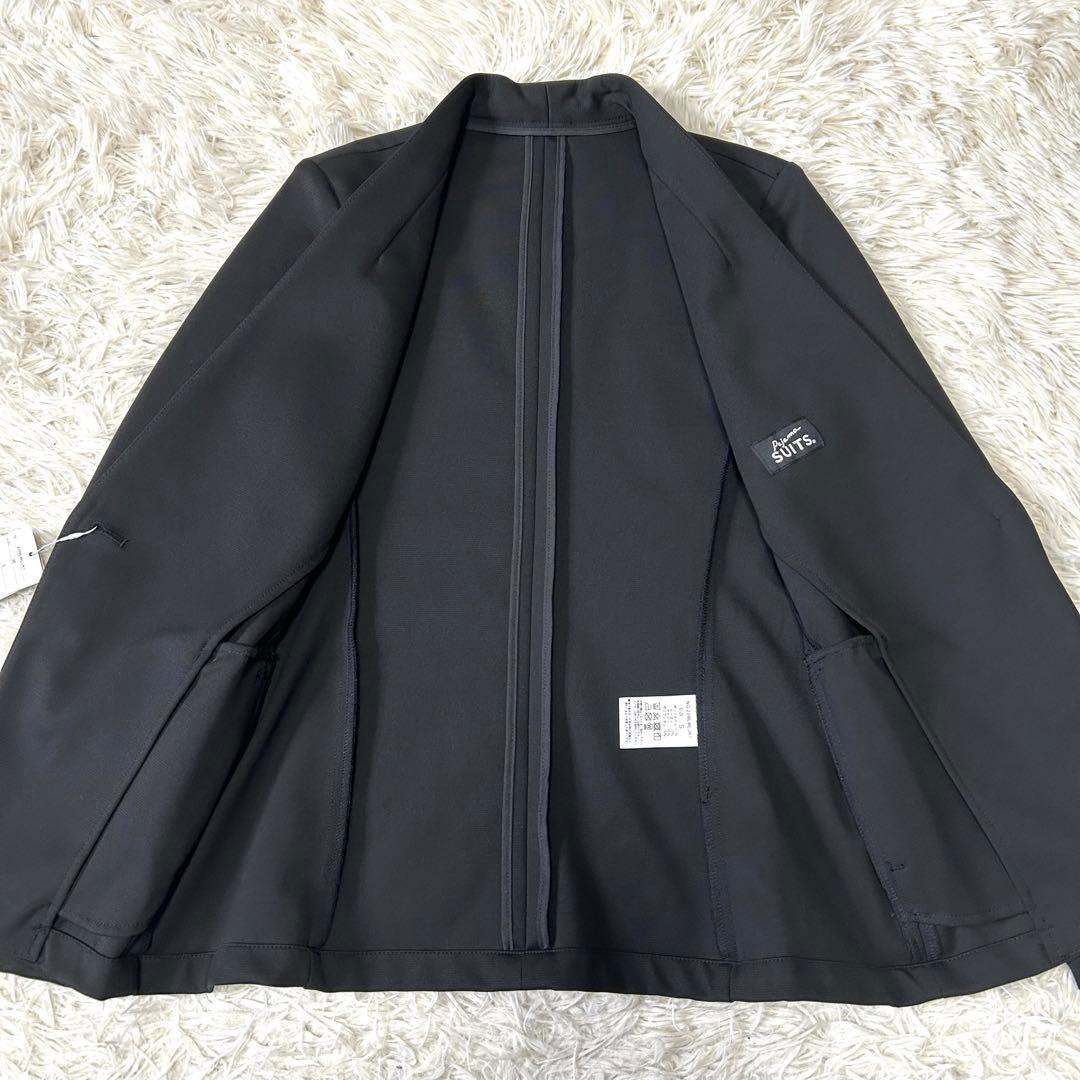 【未使用タグ付☆洗える】レディース ナイロンポンチパジャマスーツ セット 黒 S