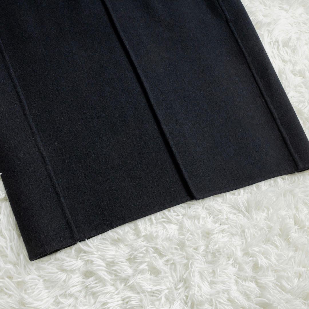 GALERIE VIE ウールカシミヤライトメルトン チェスターコート ネイビー