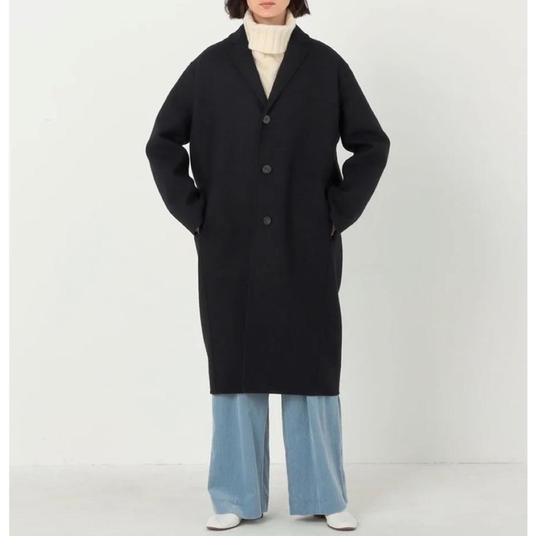 GALERIE VIE ウールカシミヤライトメルトン チェスターコート ネイビー