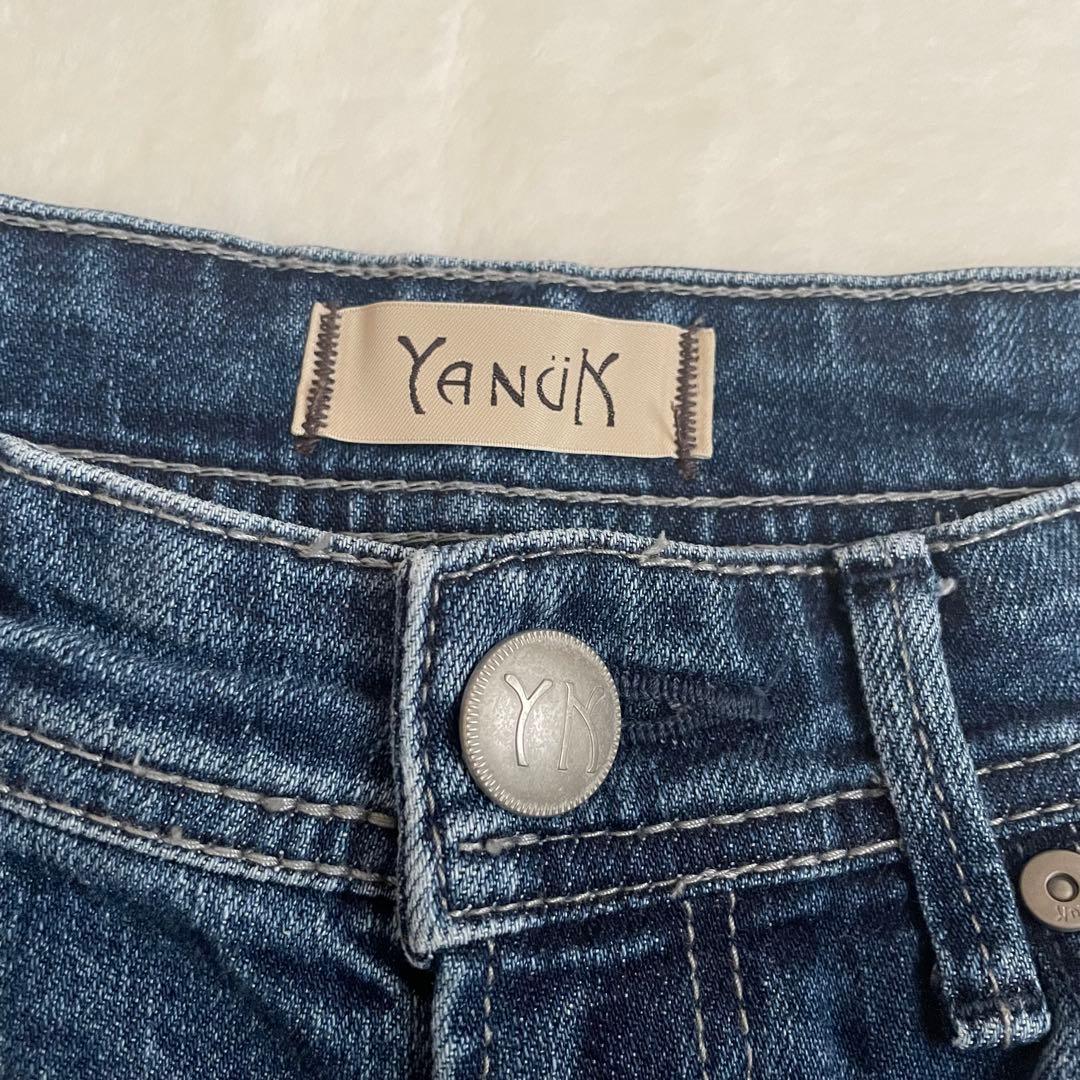 YANUK ヤヌーク　ワイドフレアデニムパンツ　25 OAB