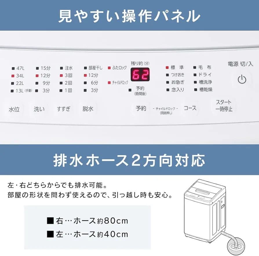IRIS OHYAM アイリスオーヤマ 洗濯機 5.0kg IAW-T504-B
