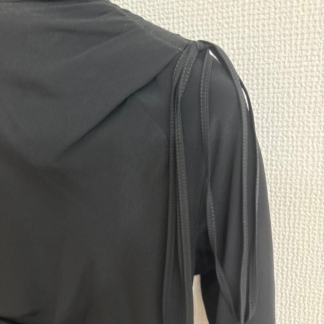 36 N°21 黒　ブラック　肩紐　パーティ　ロングドレス